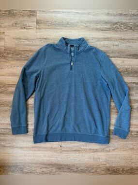 Croft & Barrow Extra Soft Blue Quarter Zip Sweater Men’s Size Large
